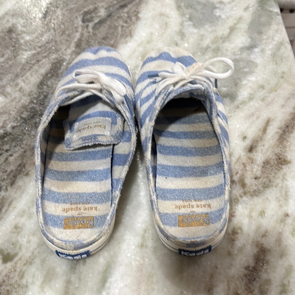 Striped Blue and White Kids Sneakers - Picture 4 of 5